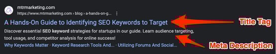 Title tags and meta descriptions